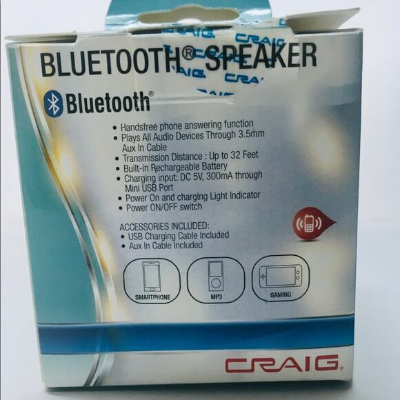 CRAIG CMA3568BL Portable Speaker with Bluetooth, Blue - Picture 6 of 7